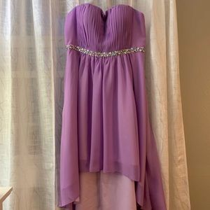 Purple Hi-Lo Homecoming Dress